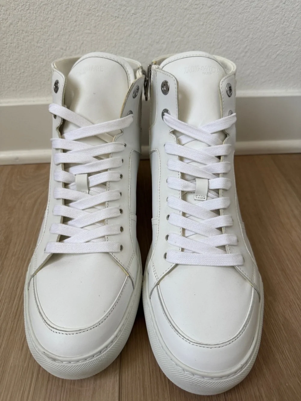 Zadig & Voltaire Men’s High Flash smooth High-Top Leather Sneakers.White. ZV1747 - Picture 13 of 13